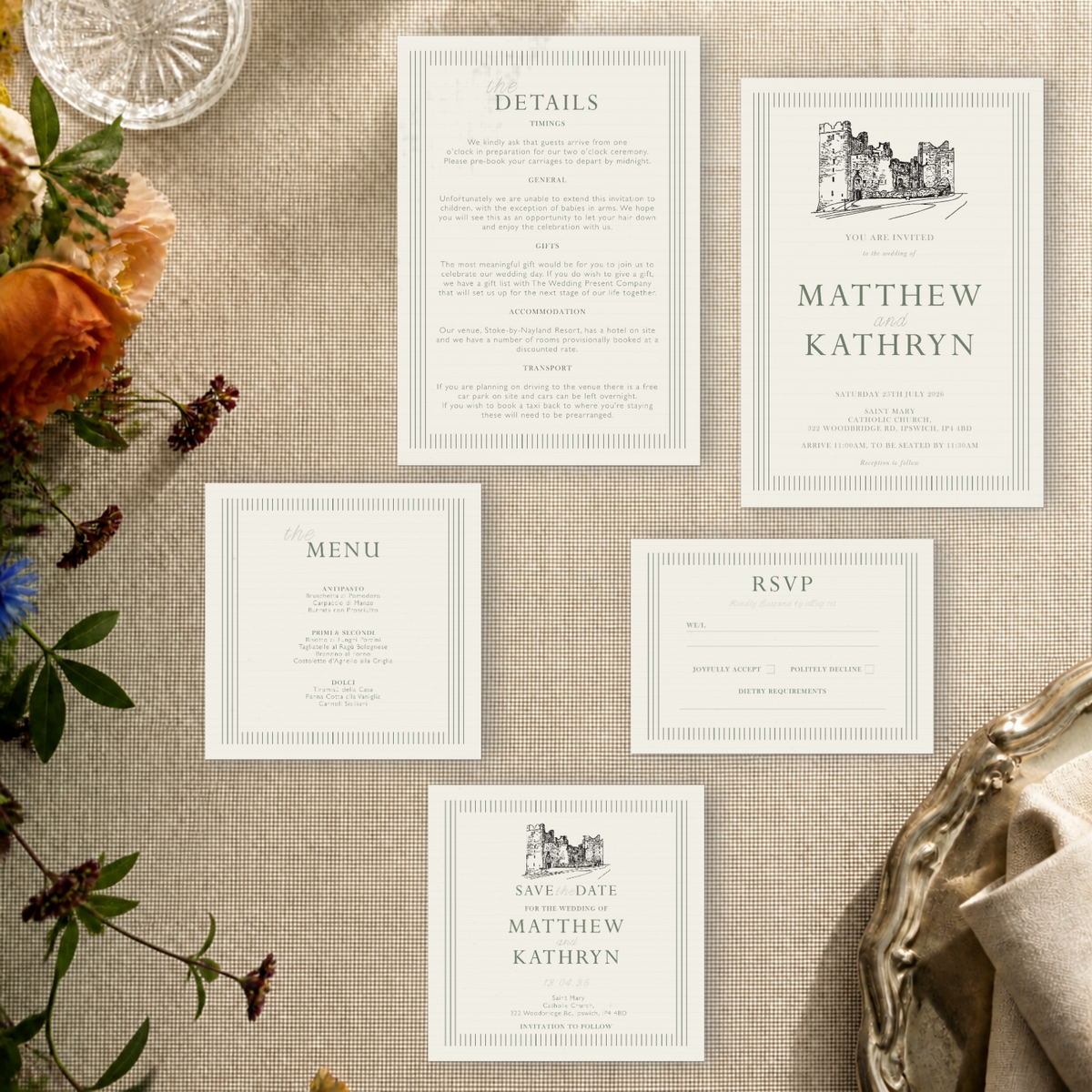 Lines wedding stationery suite