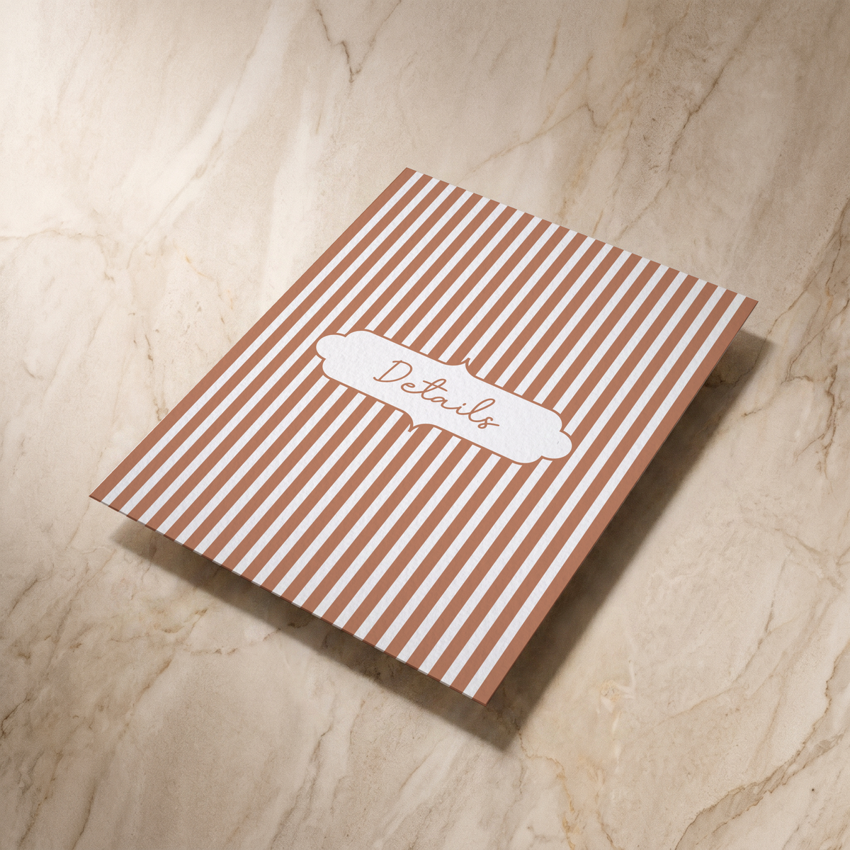 Parlour wedding details card, front and reverse, designed and printed in Suffolk
