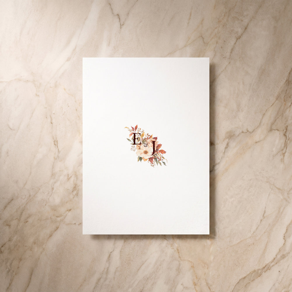 Autumn Fall save the date, single back view