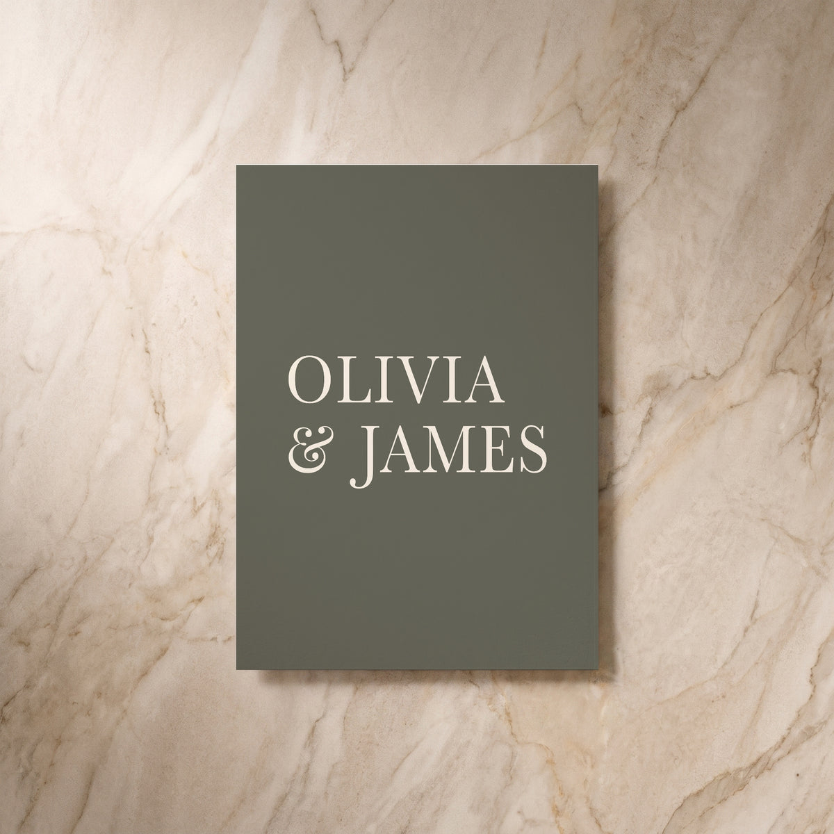 Heritage wedding details card, back view