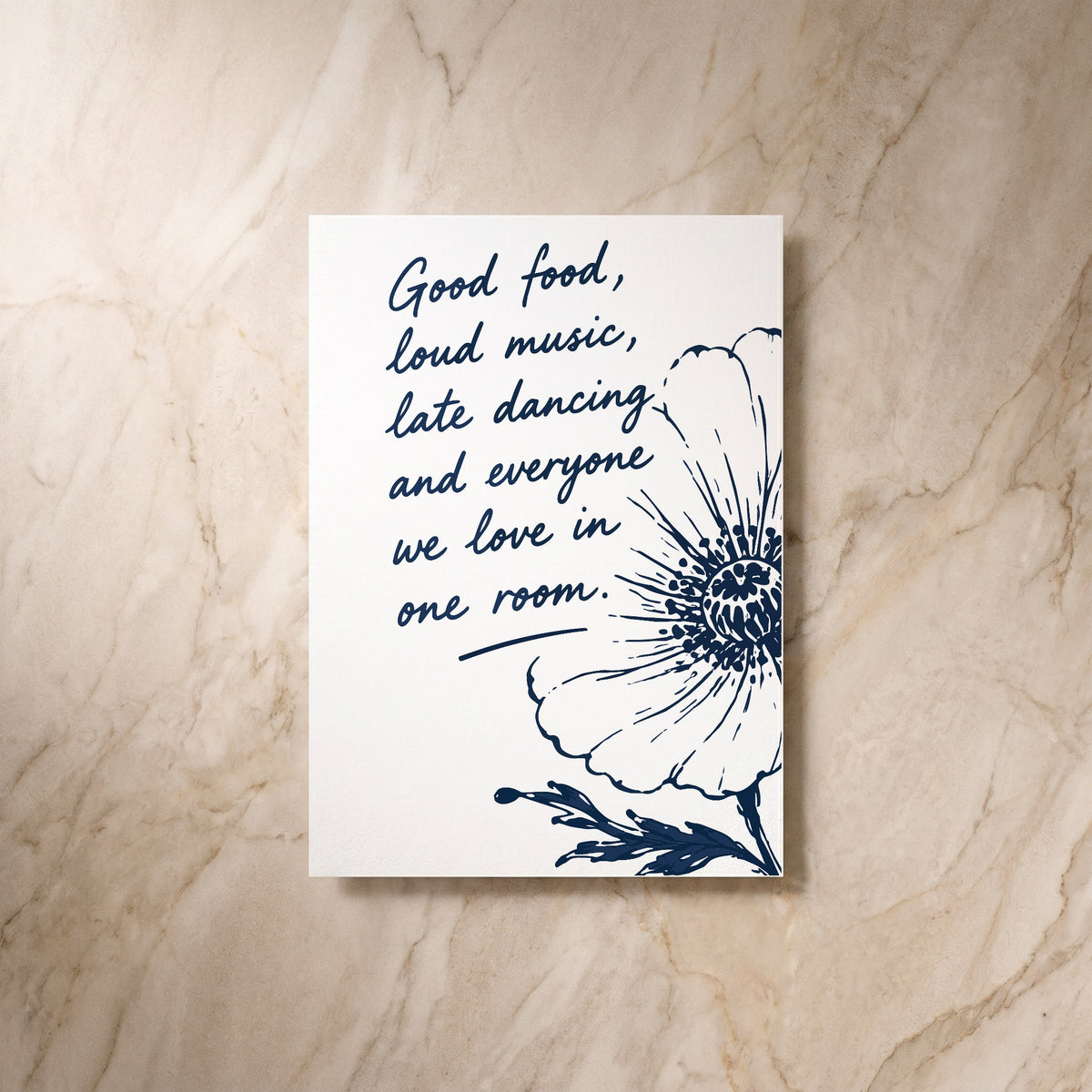 Illustrative wedding details card, reverse design, designed and printed in Suffolk