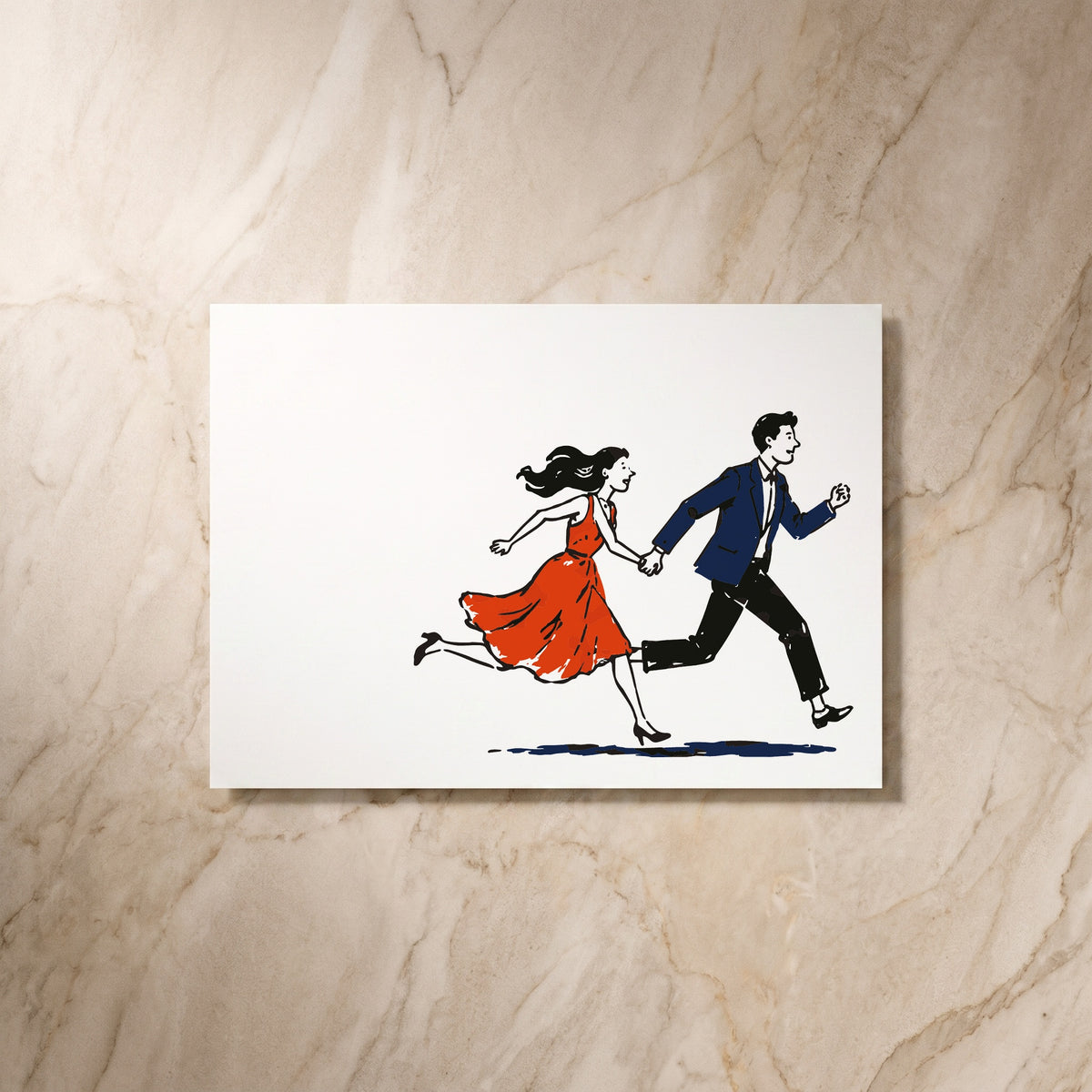 Illustrative RSVP card, reverse design, designed and printed in Suffolk