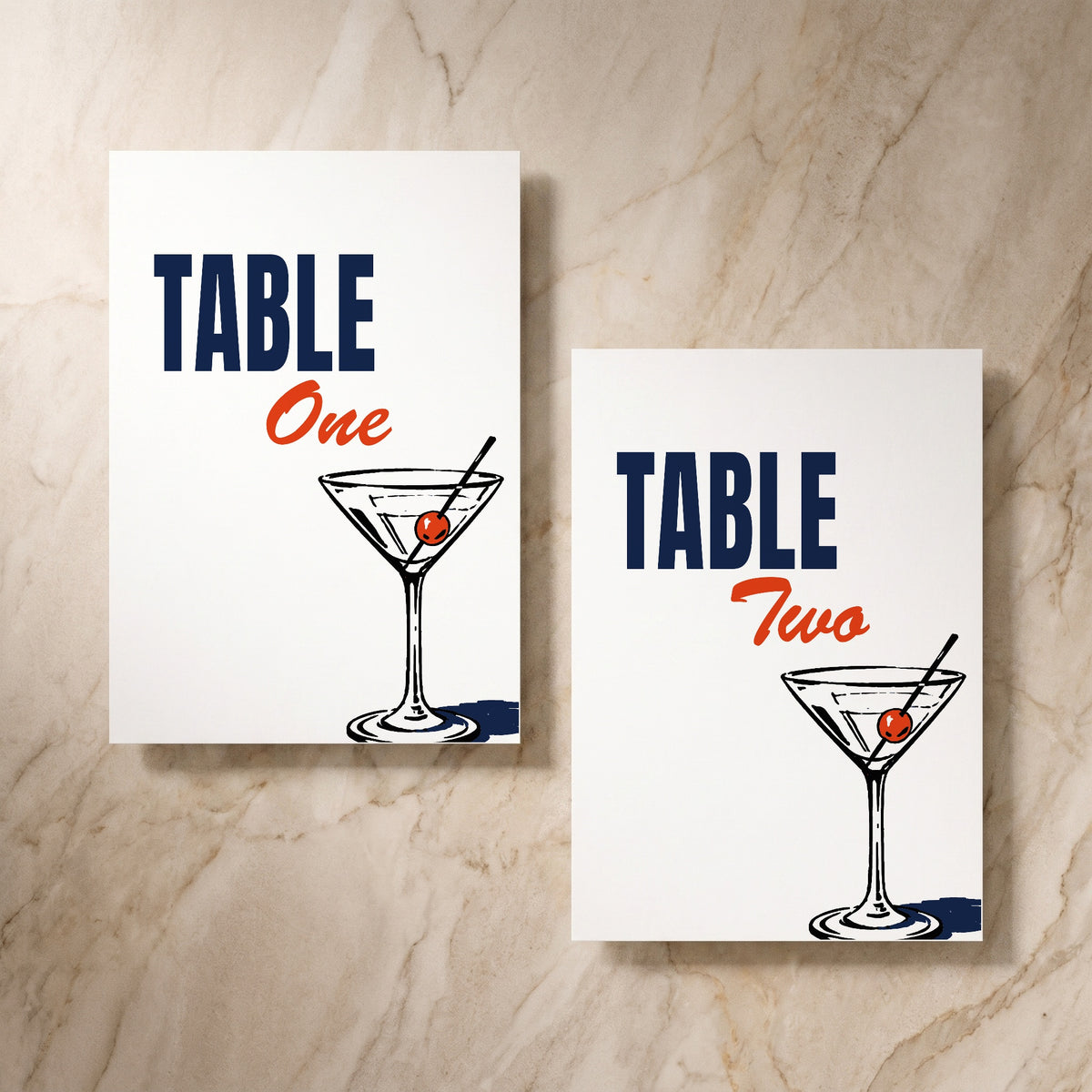 Illustrative wedding table number, front and reverse, designed and printed in Suffolk