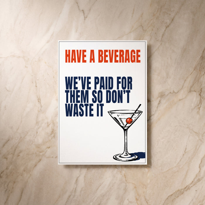 Illustrative table signage, front view