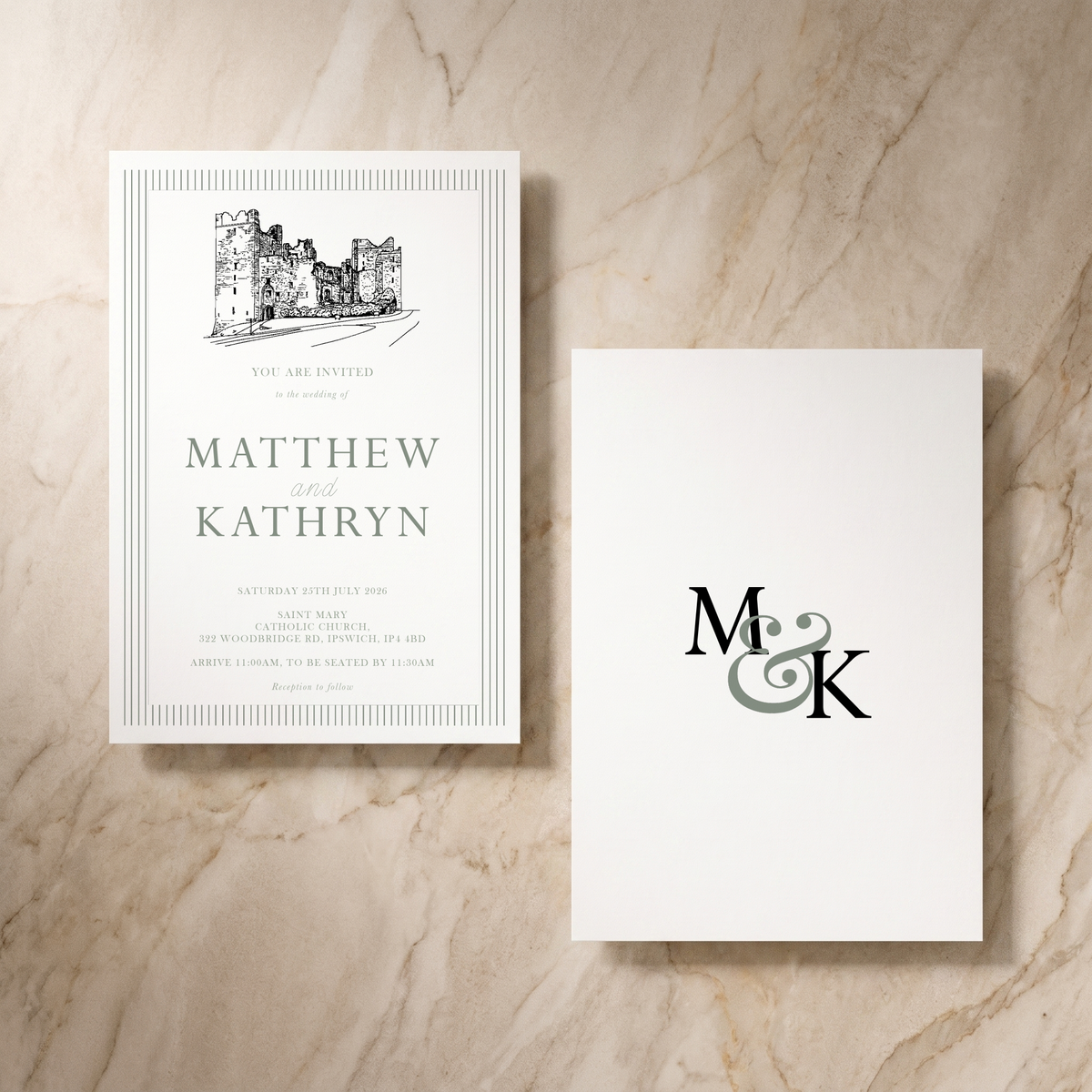 Lines wedding invitation suite
