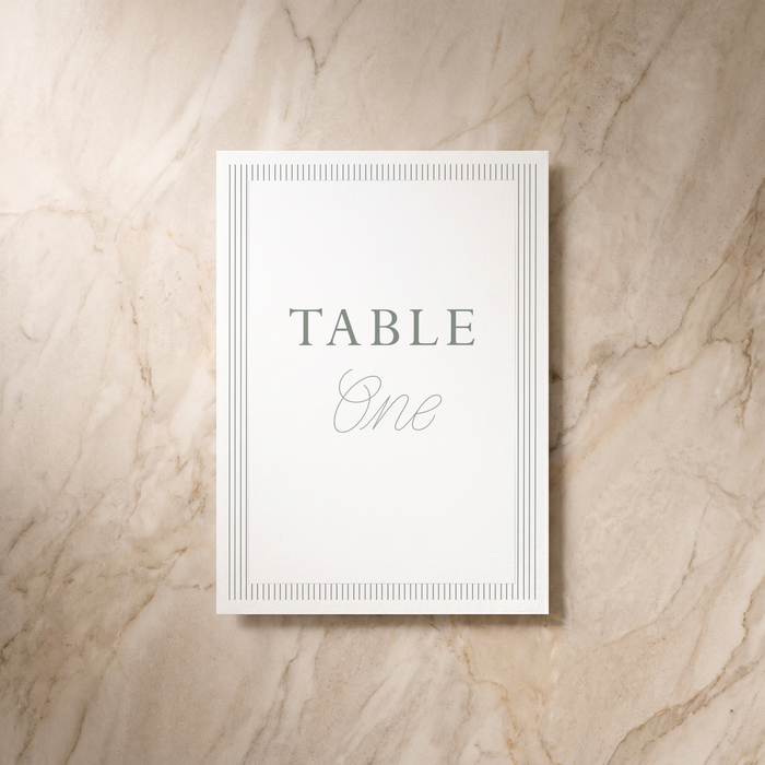 Lines wedding table number, front