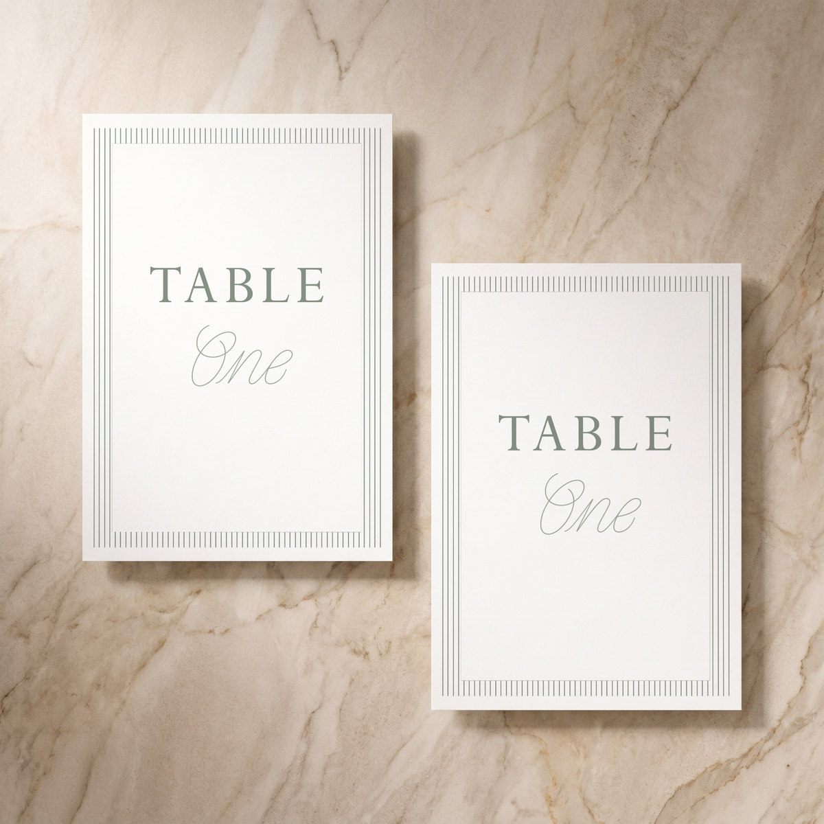 Lines wedding table numbers pair