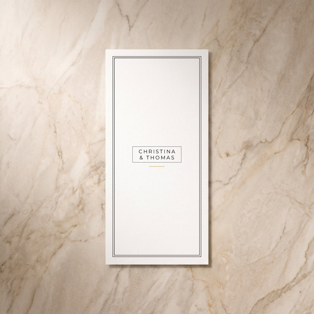 Simplicity wedding menu card, reverse design, designed and printed in Suffolk
