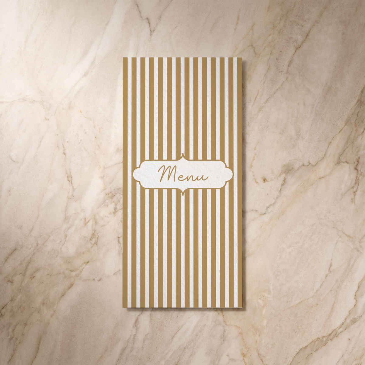 Parlour wedding menu card, reverse design, designed and printed in Suffolk