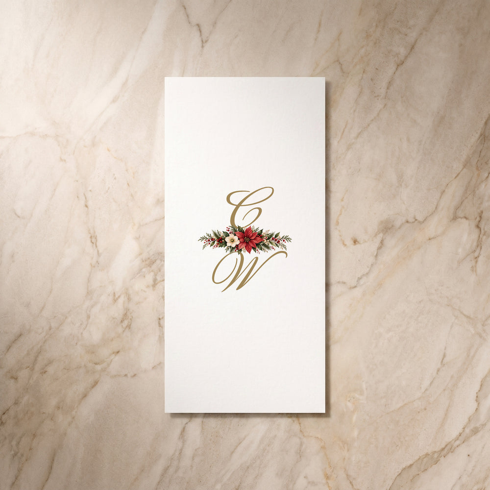 Christmas Poinsettia menu, single back view