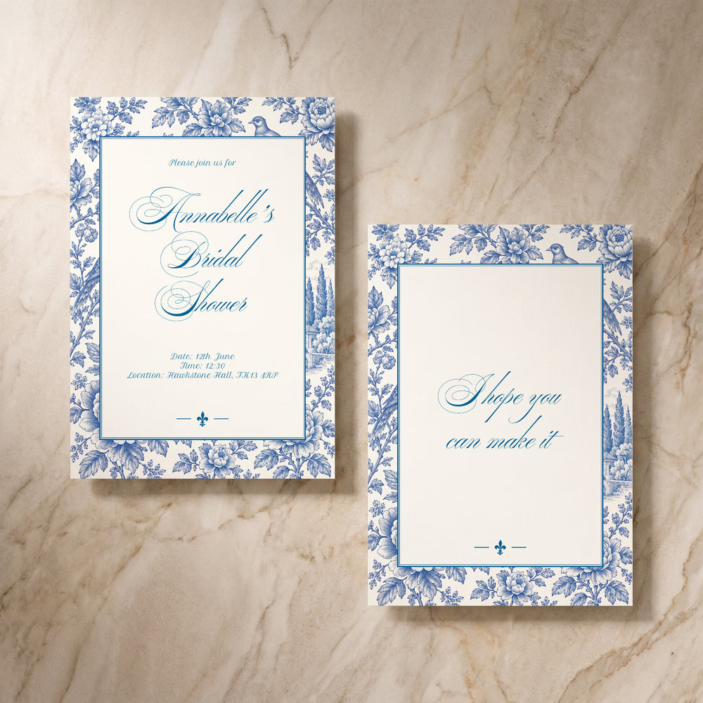Porcelain Bridal Shower, front and back pair