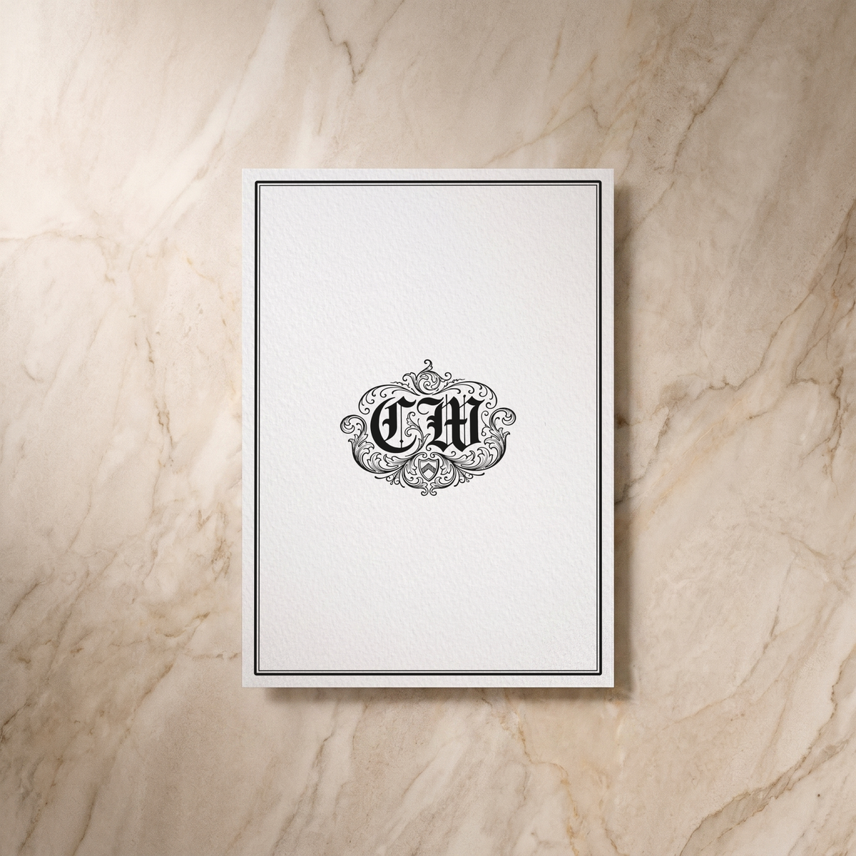 Regency wedding save the date card, reverse