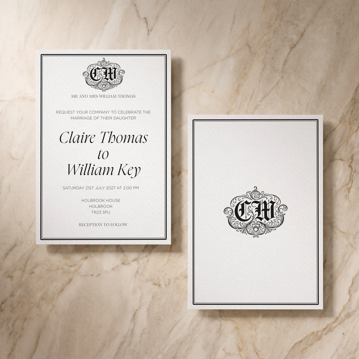 Regency wedding invitation suite