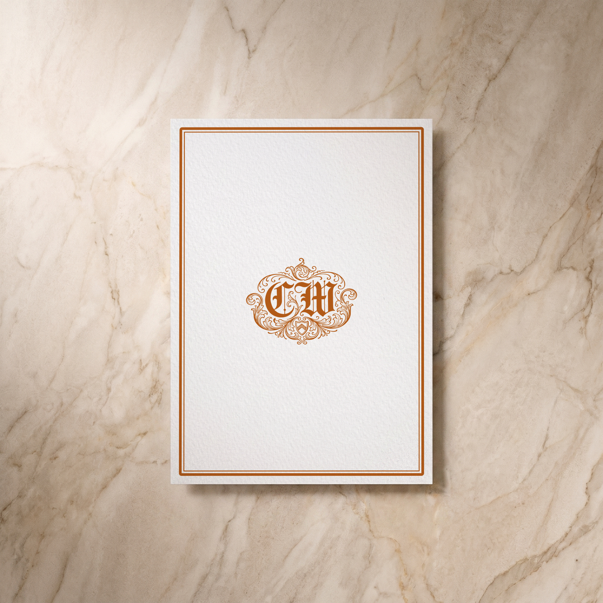 Regency wedding RSVP card, reverse