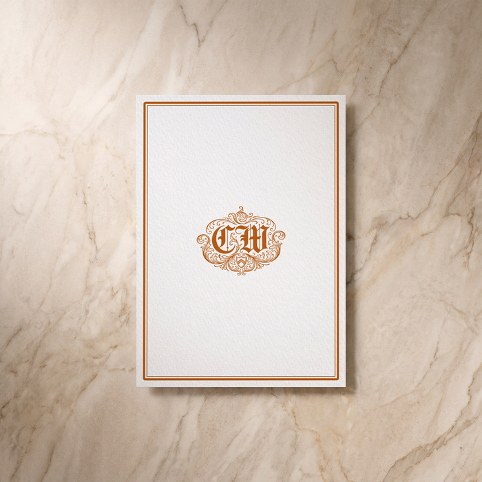 Regency wedding RSVP card, reverse