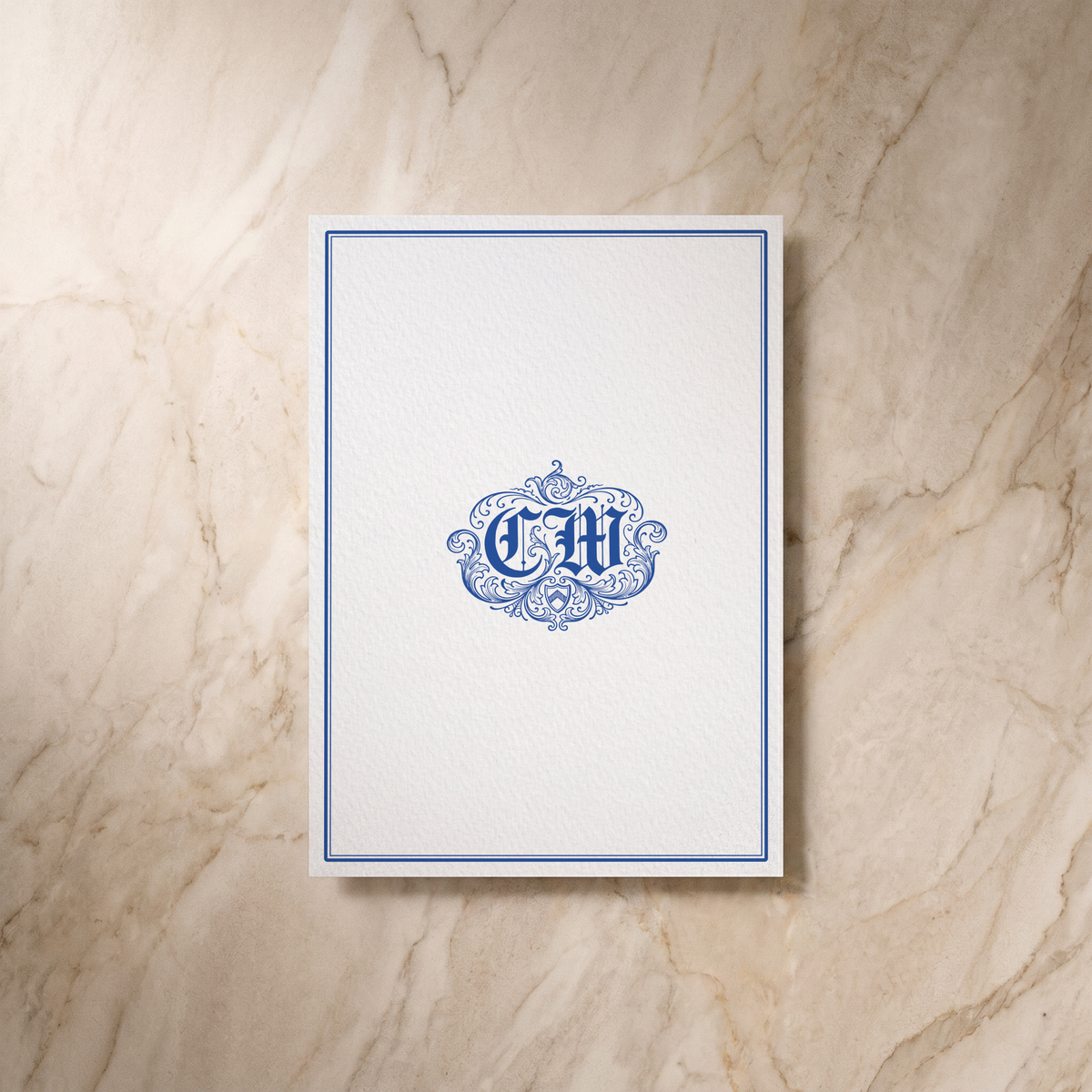 Regency wedding details card, reverse