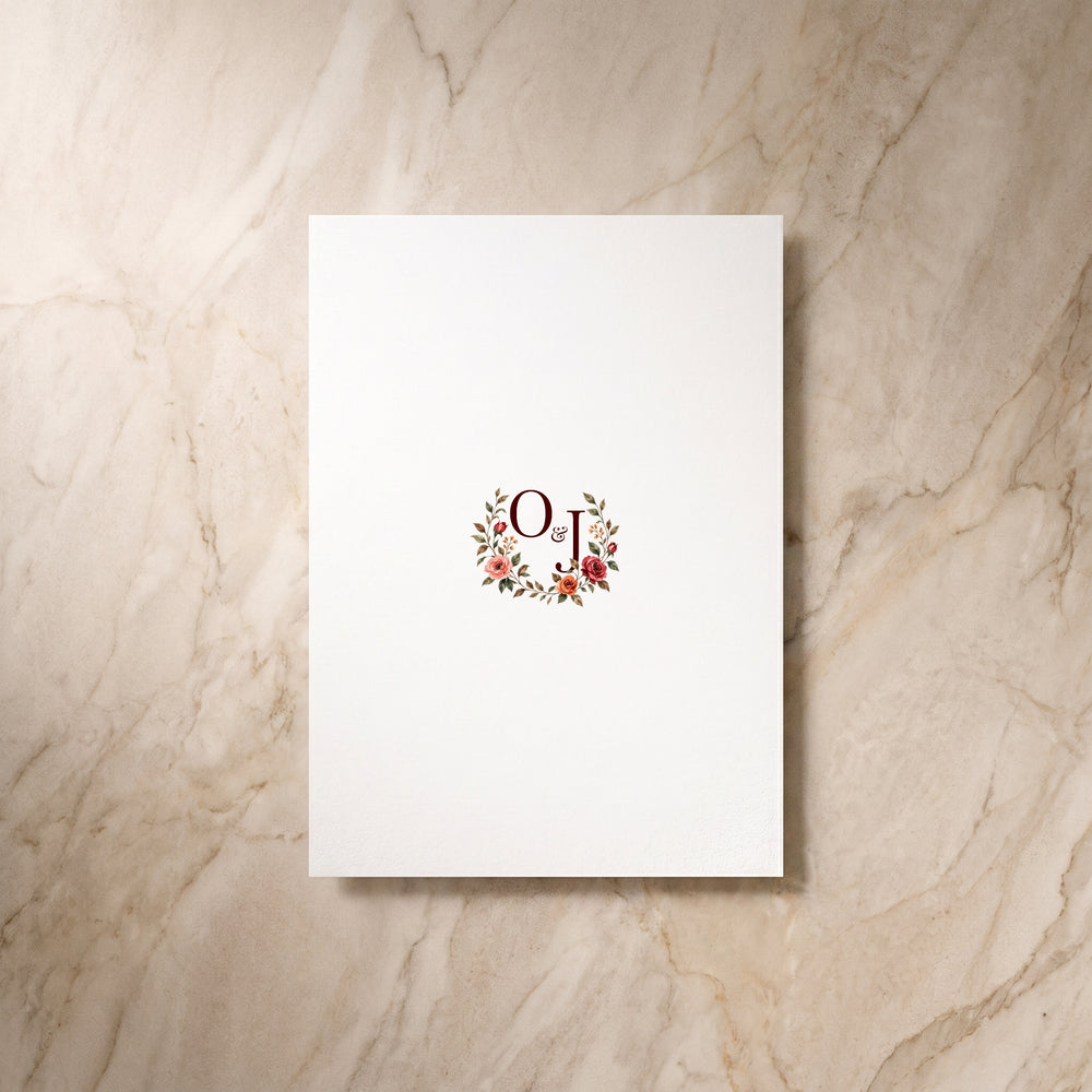 Rose Garden invitation, single back view