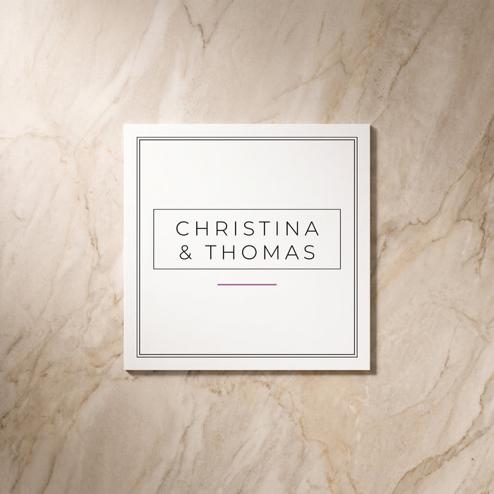 Simplicity wedding save the date card, reverse design, designed and printed in Suffolk