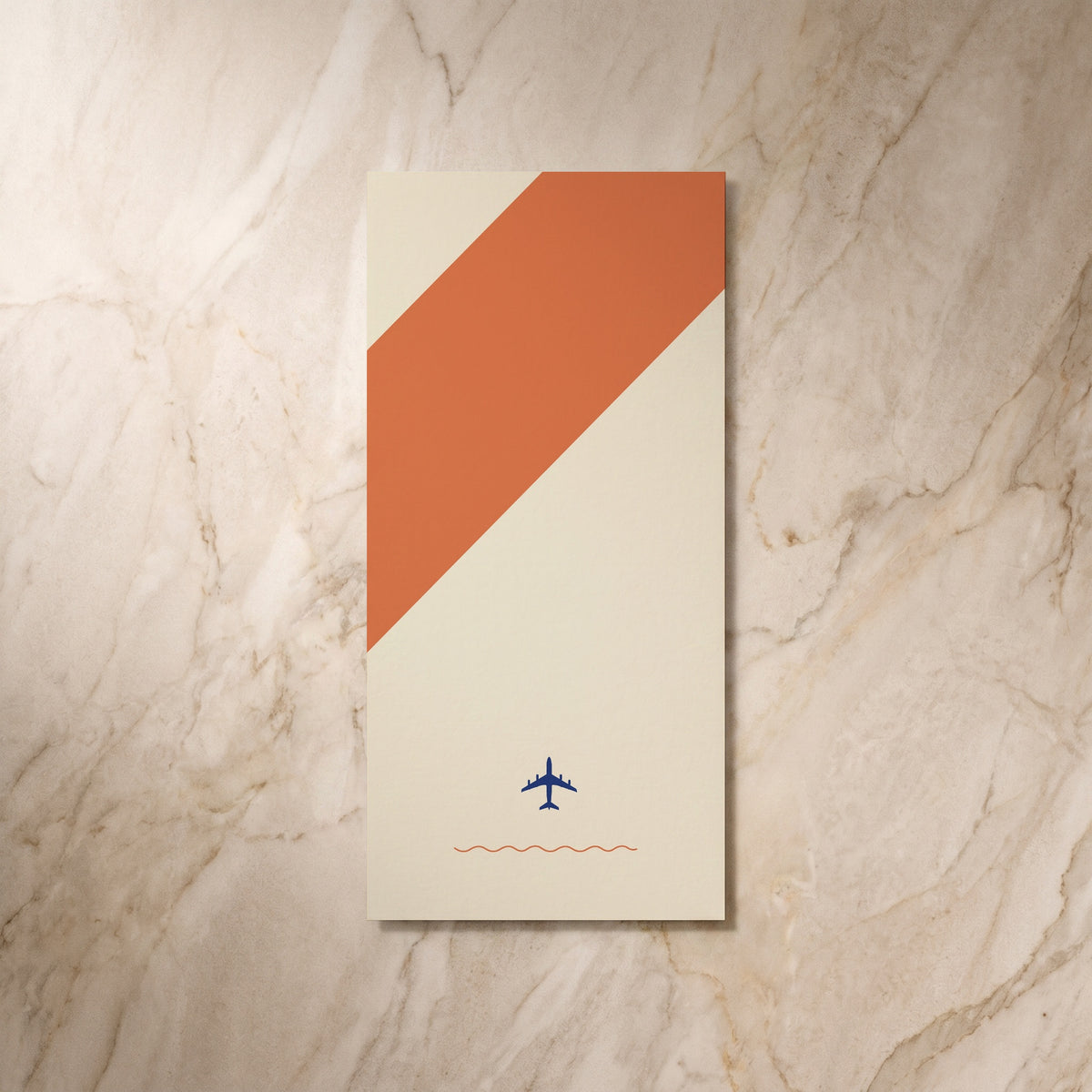 Travel wedding menu card, reverse design, designed and printed in Suffolk