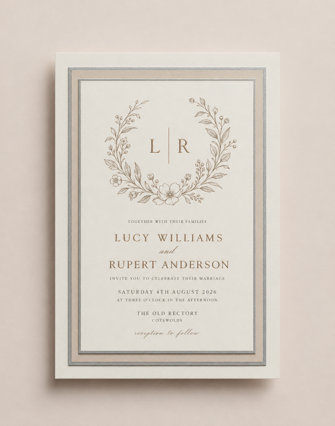 A custom wedding stationery detail