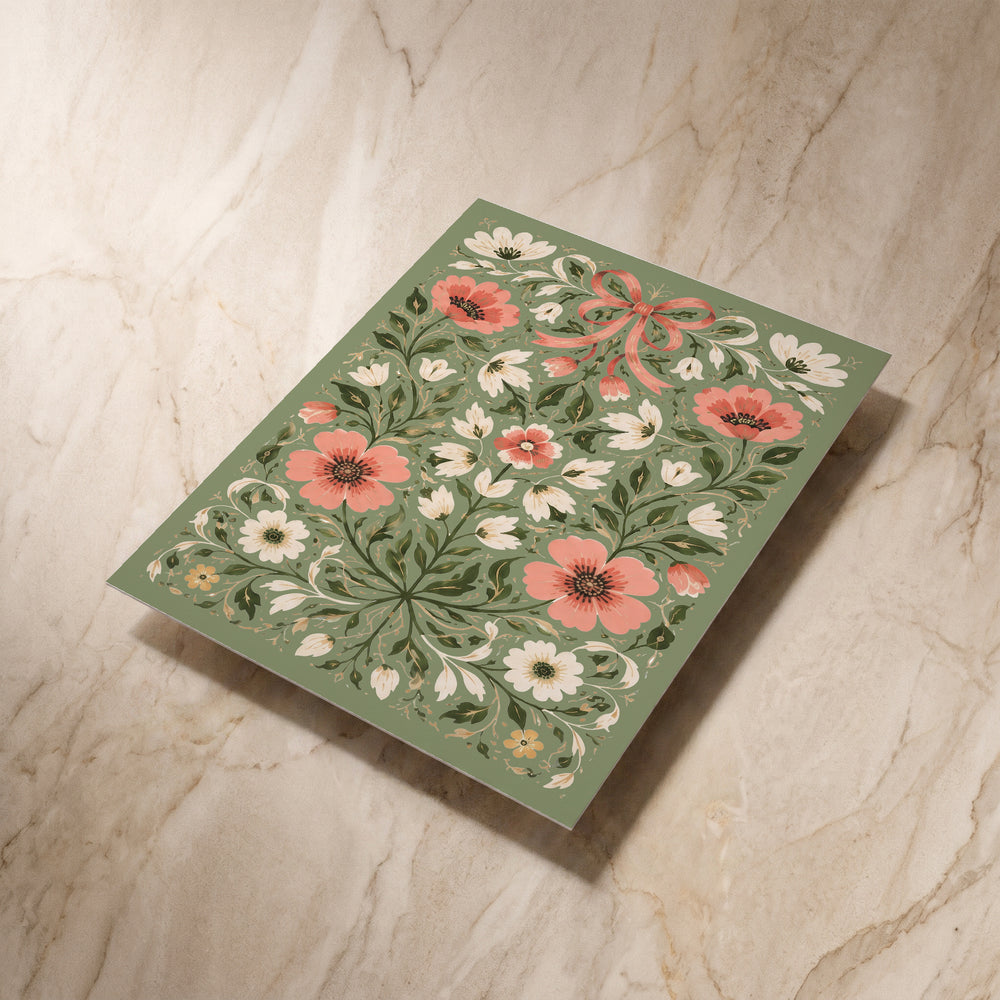 Wild Meadow save the date card, angled back view