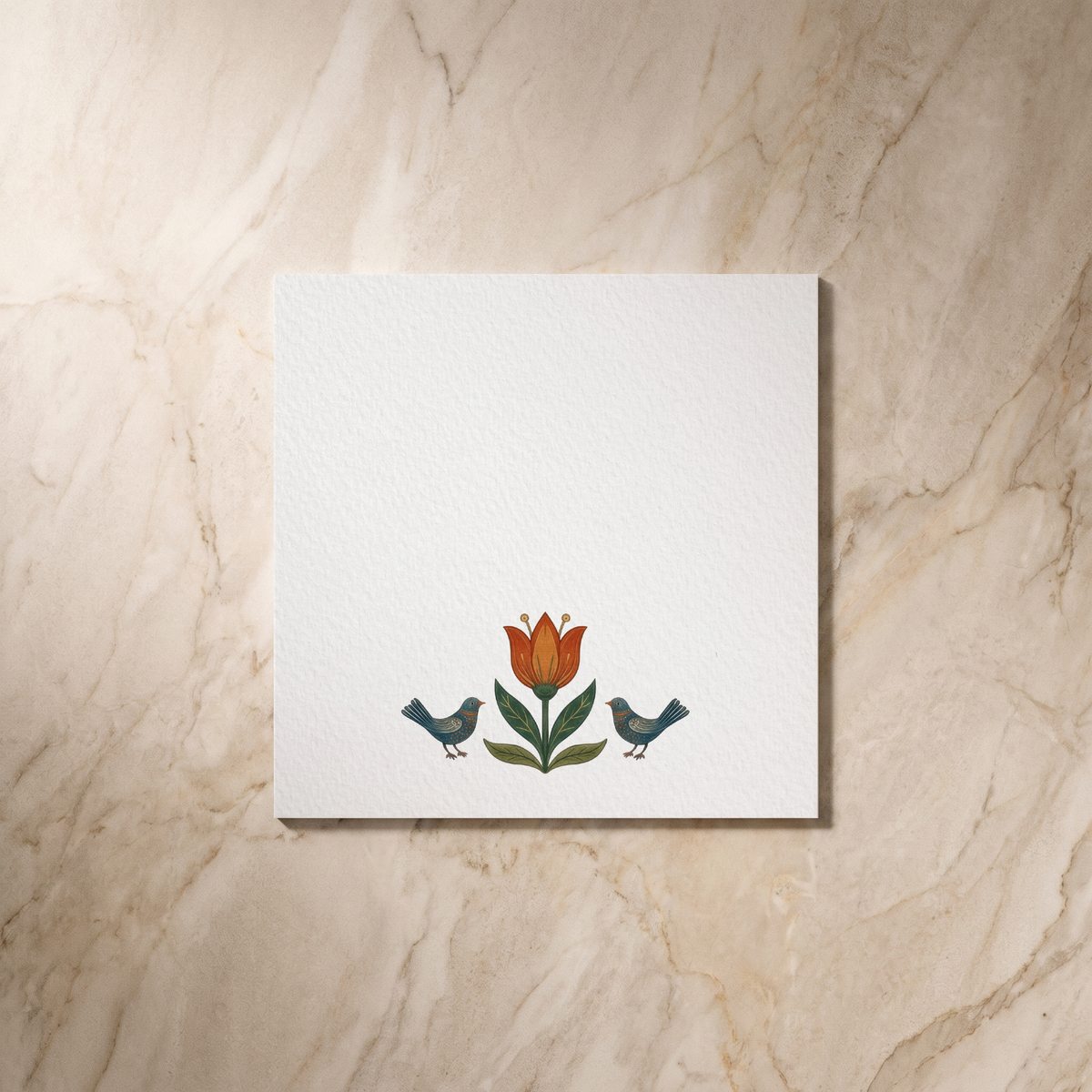 Botanical Folk save the date card, reverse design, designed and printed in Suffolk